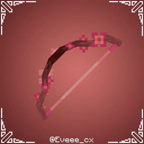 A Pixelated Image Of A Bow And Arrow On A Pink Background With White Border