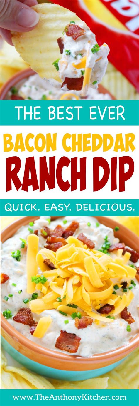 Easy Bacon Cheddar Ranch Dip Recipe Food Appetizer Recipes Best