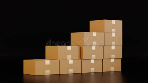 Stack Of Cardboard Box Carton Or Parcel Concept Of Delivering Goods