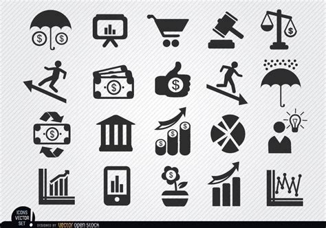 Economic Icons Set Vector Download
