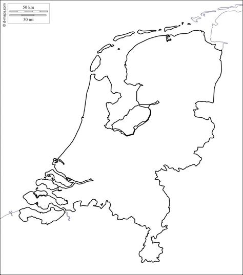 Die niederlande (im deutschen plural; Niederlande, Karte, Umriss -, Umriss-Karte der Niederlande ...