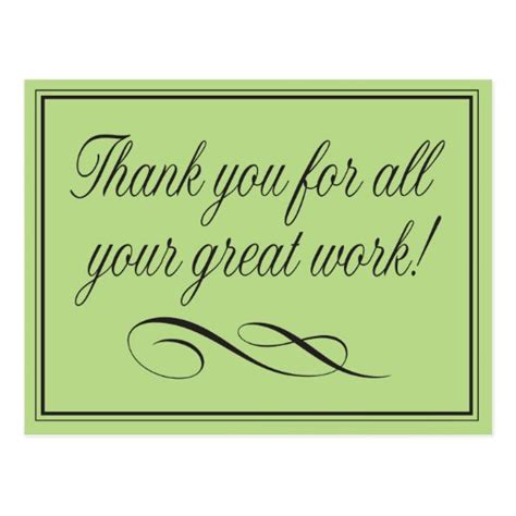 Employee Thank You For Great Work Postcard