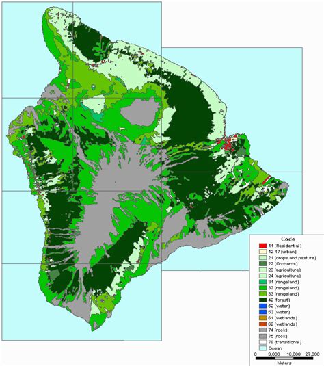 Vegetation Zones And Rainfall For The Island Of Hawai