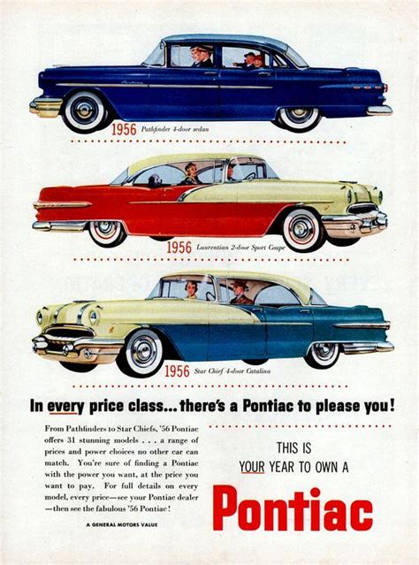 1956 Pontiac Ad Vintage Cars Car Ads Pontiac