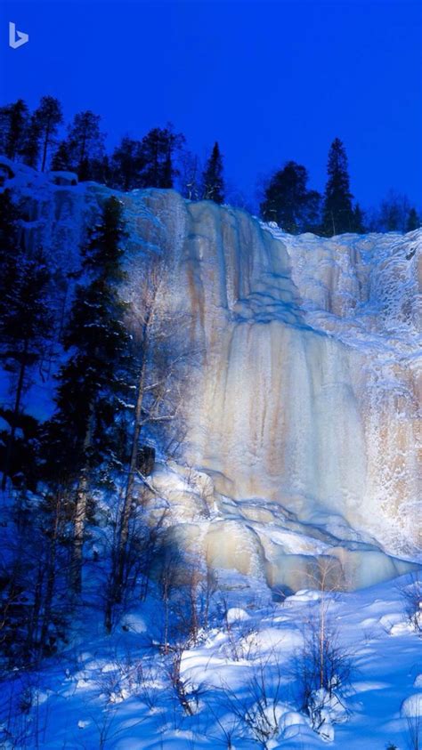 A Frozen In The Korouma Gorge Finland Bing Wallpaper