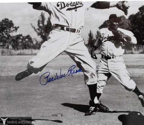 Jackie Robinson Pee Wee Reese Spring Training Double Play Signed Photo Steiner Ebay