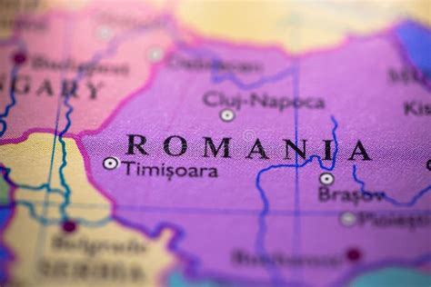 Geographical Map Location Of Country Romania In Europe Continent On