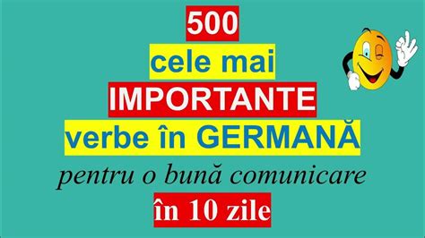 🇩🇪 500 Cele Mai Importante Verbe în Germană Curs Integral 10 LecȚii