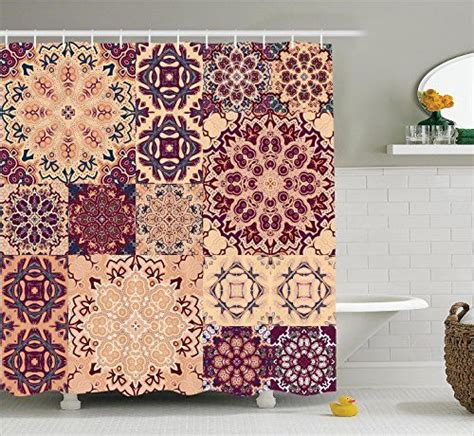 Moroccan Decor Shower Curtain Set By Ambesonne Large Set Bathroom