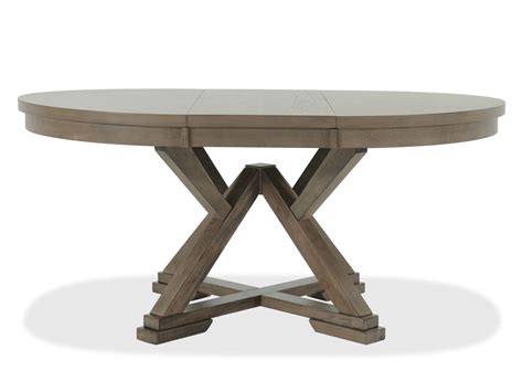 The designs are rather similar from one another; Casual 66" Expandable Round Pedestal Table in Medium Brown ...
