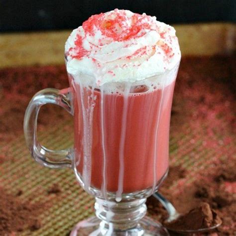 Luxurious And Rich Red Velvet Hot Chocolate Topped With A Dollop Of