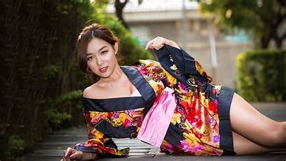 Asian Kimono Woman Spring Lady Portrait Beauty