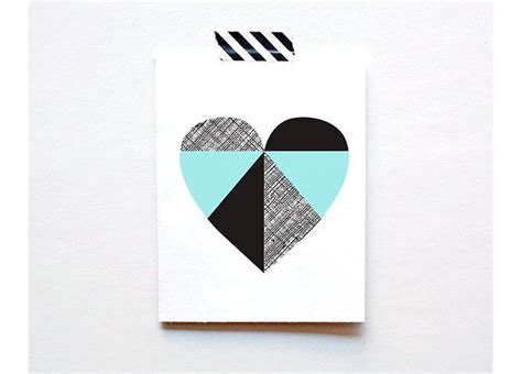 Geometric Heart Geometric Heart Cards Valentine Print