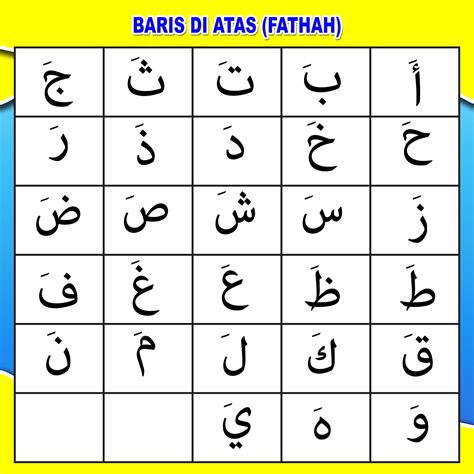 Huruf Hijaiyah Baris Atas