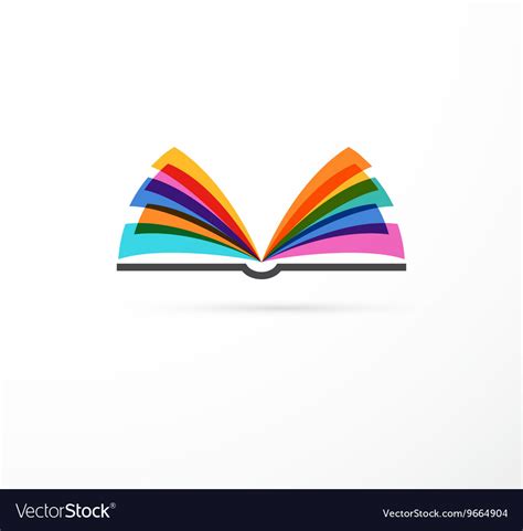 Open Book Colorful Concept Icon Education Vector Image
