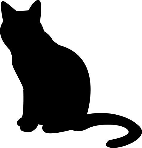 Silueta Negra Gato Aislada Sobre Fondo Blanco Vector De Stock Images