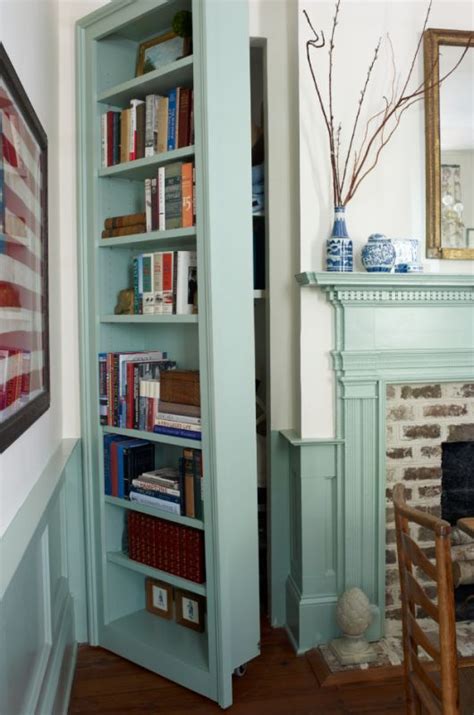 Hidden shelf supports help you to attach a shelf to the wall, and make the shelf appear to float. Hidden storage behind a built-in bookcase on hinges ...