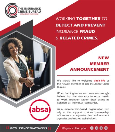 We Welcome Absa Life To The Fraud Combatting Community The Insurance Crime Bureau