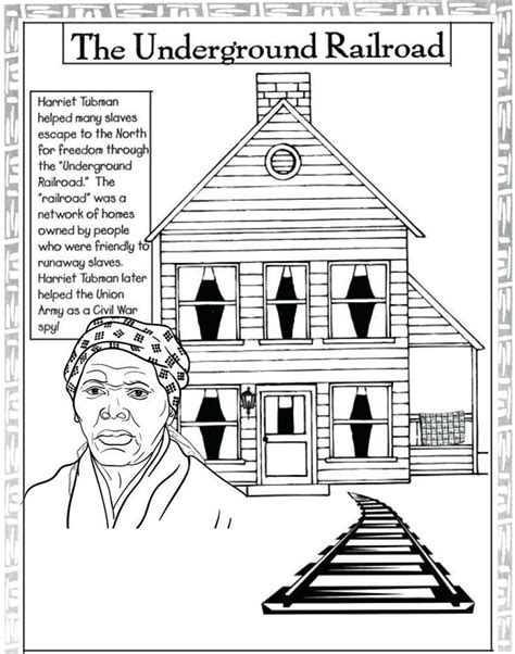 Harriet Tubman Printable Coloring Page Leatecurtis
