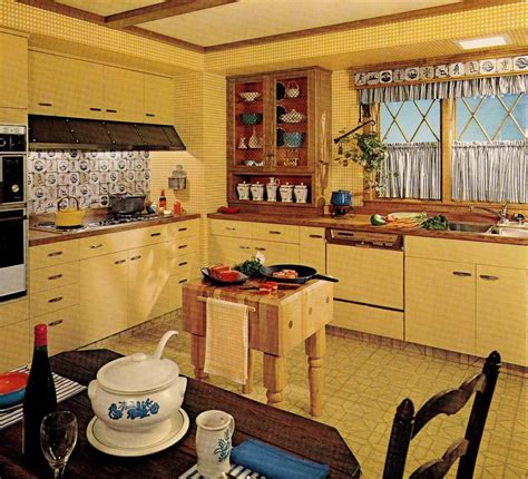 1970s Kitchen Design One Harvest Gold Kitchen Decorated In 6 Distinct