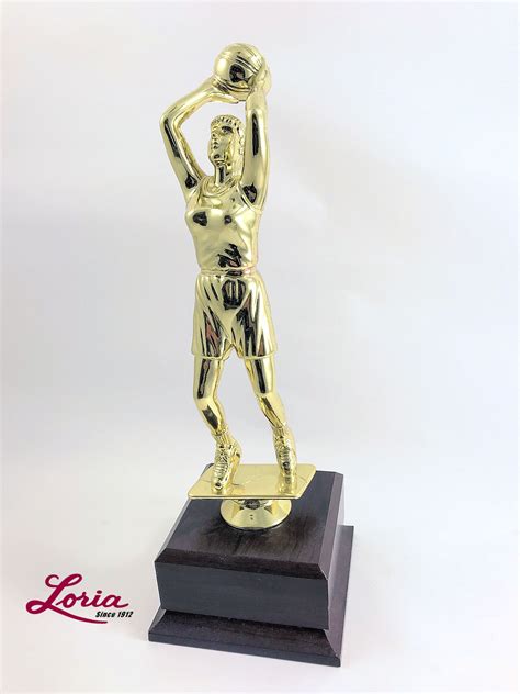 Trophy Basketball Xl Figure On Wood Grain Base Loria Awards