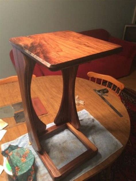 Dining room ideas, dining room ideas farmhouse, dining room ideas farmhouse rustic, dining room ideas farmhouse decor, dining room ideas farmhouse modern, dining diy decor, dining diy chairs, dining diy table, dining diy wall decor, dining diy ideas, dining diy. All walnut sofa snack table with different take on leg shape. #smallwoodcrafts | Diy sofa table ...