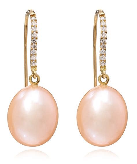Lyst Kojis Pink Pearl And Diamond Pear Drop Earrings In Pink