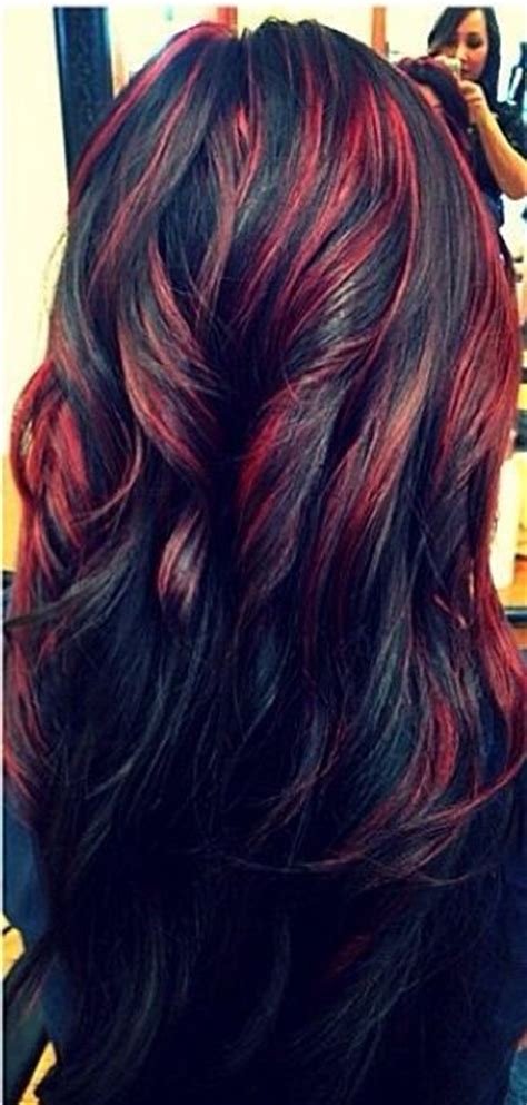 29 Best Images Hair Color Black With Red Highlights