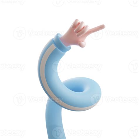 3d Illustration Of One Finger Cartoon Character Hand Pointing Gesture