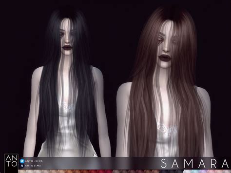 Anto S A M A R A Hairstyle 27 Colours Works With Hats Sims Hair