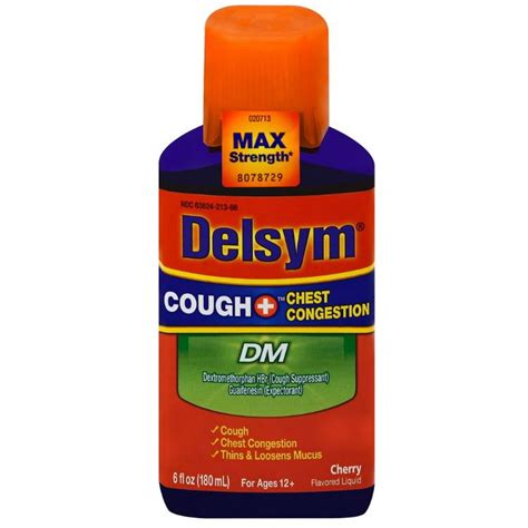 Delsym Max Strength Dm Cough Chest Congestion Medicine Powerful