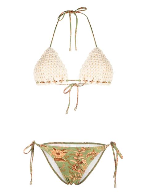 Zimmermann Junie Crochet Triangle Bikini Farfetch