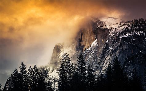 Earths Breathtaking Views Half Dome Winter Sunset Yosemite National