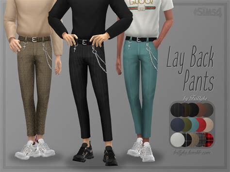 Trillyke Lay Back Pants Sims 4 Men Clothing Sims 4 Male Clothes