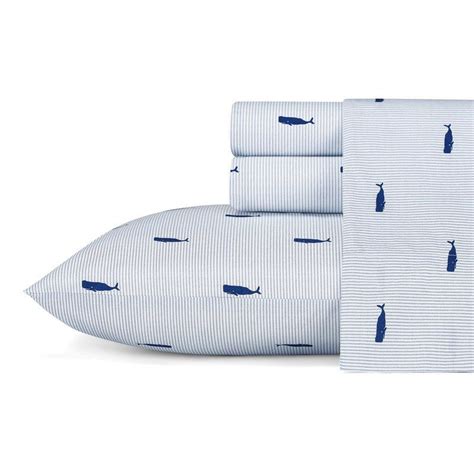 Nautica 100 Cotton Percale Printed Sheet Sets Blue Sheet Sets King