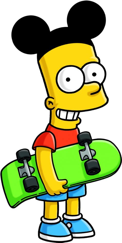 Download Bart Simpson Mickey Ears Skateboardpng