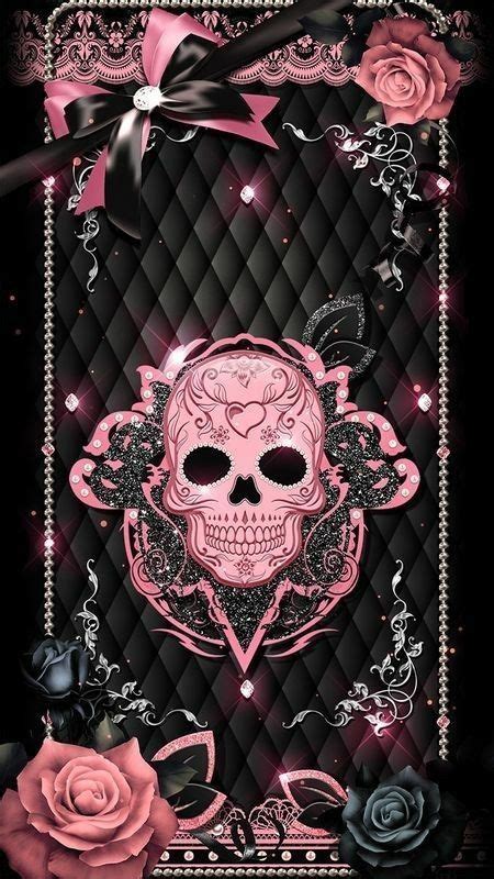 Pink Skull Wallpaper Gothic Wallpaper Pretty Wallpapers Backgrounds Flower Phone Wallpaper