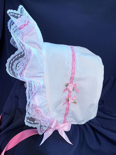 Adult Baby Sissy Abdl Littles Dress Up Bonnet Pink Gingham Etsy