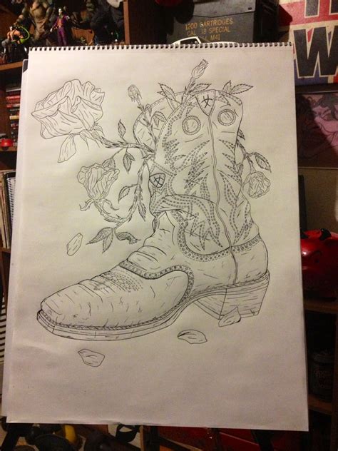 Cowboy Boot Line Drawing By Lucious666 On Deviantart