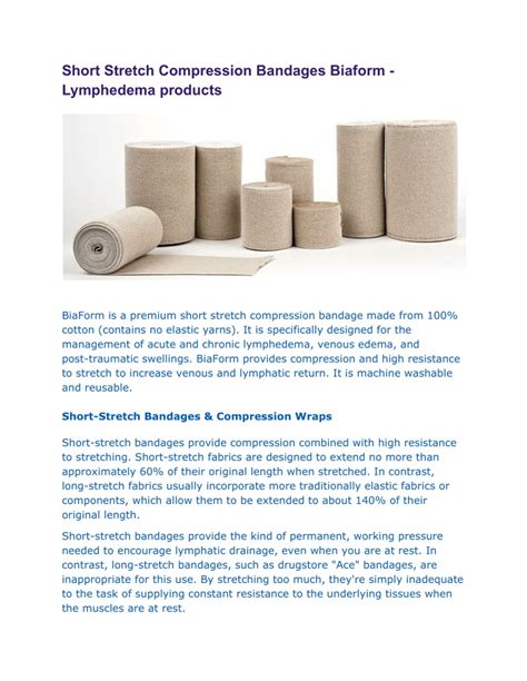 Ppt Short Stretch Compression Bandages Biaform Lymphedema Products