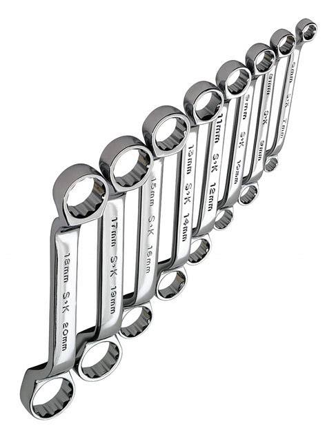 Sk Professional Tools Box End Wrench Set Chrome Offset Metric