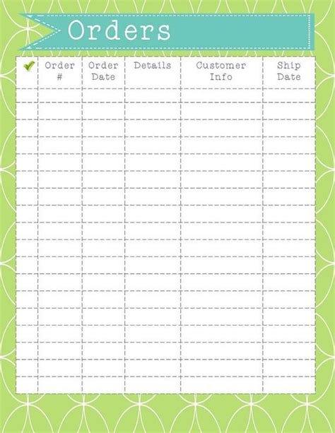 Printable Order Forms Free Download Aashe