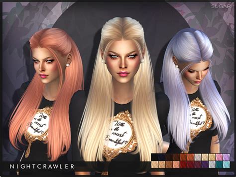 Nightcrawler Hair Cc The Sims 4 Sims Hair Womens Hairstyles Sims