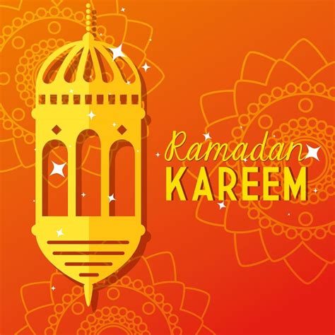 Ramadan Kareem Poster With Lantern Hanging 2700371 Vector Art At Vecteezy