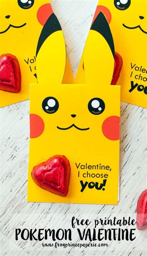 Free Pokemon Printable Valentines Cards Frog Prince Paperie