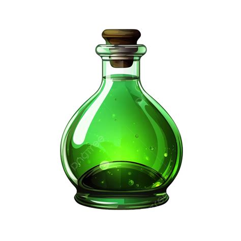 Green Potions In A Bottle Illustration Gui Element Green Potion