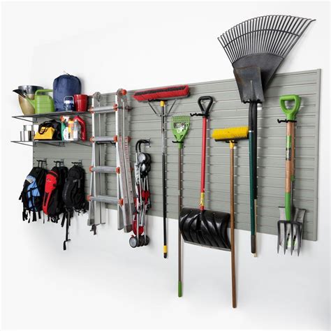 Flow Wall Modular Garage Wall Panel Storage Set With Accessories In