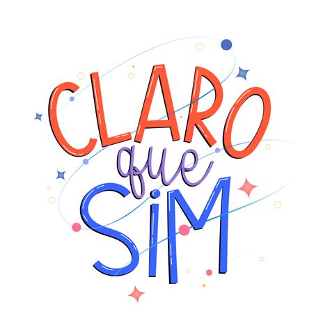 Affirmative Lettering Illustration In Brazilian Portuguese Translation