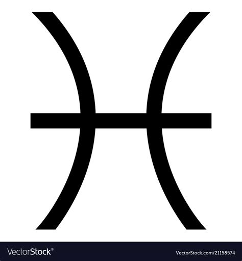 Pisces Symbol Zodiac Icon Black Color Flat Style Vector Image