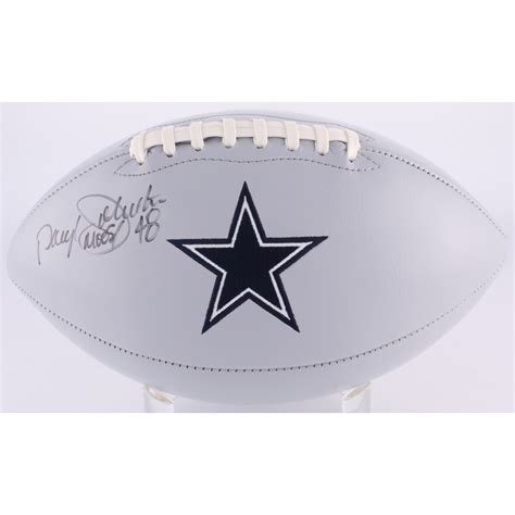 Daryl Johnston Signed Cowboys Logo Football Inscribed Moose Jsa Coa